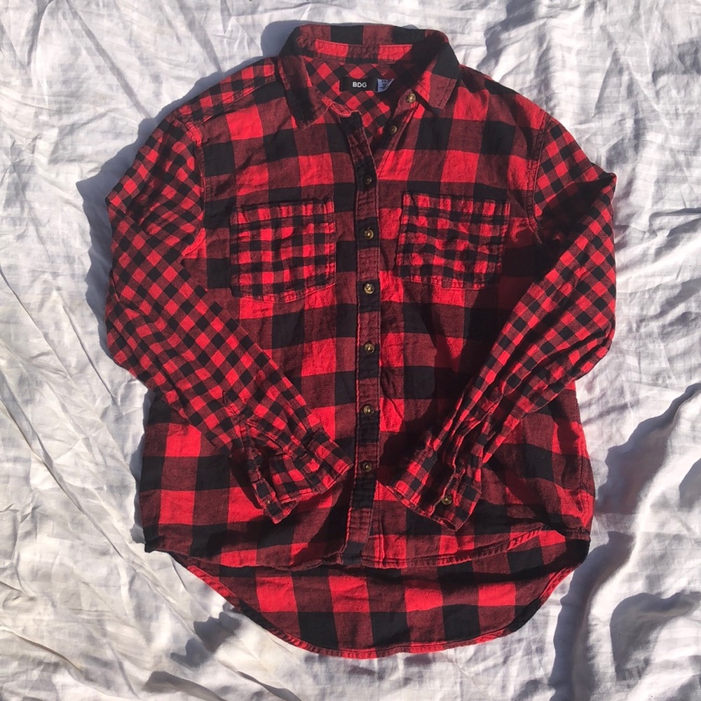 BDG plaid flannel button down xs urban outfitters